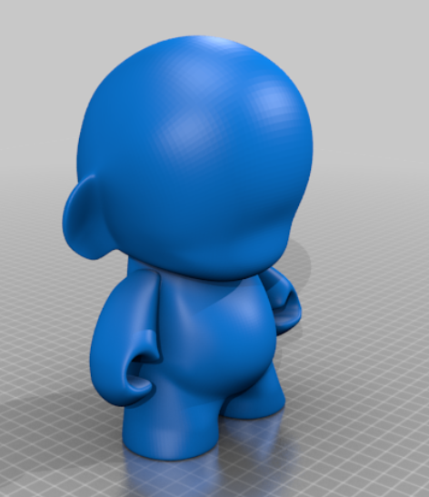 Munny modelado em 3D no software de fatiamento para impressão 3D