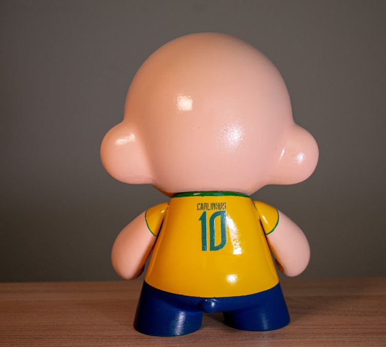Munny personalizado da Copa do Mundo — boneco de toy art com camisa da seleção brasileira